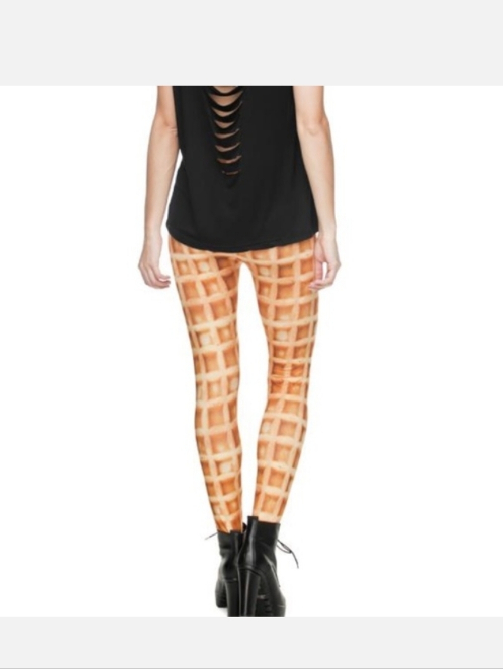 New Belgium Waffle Breakfast Food Foodie Graphic Leggings ONE SIZE